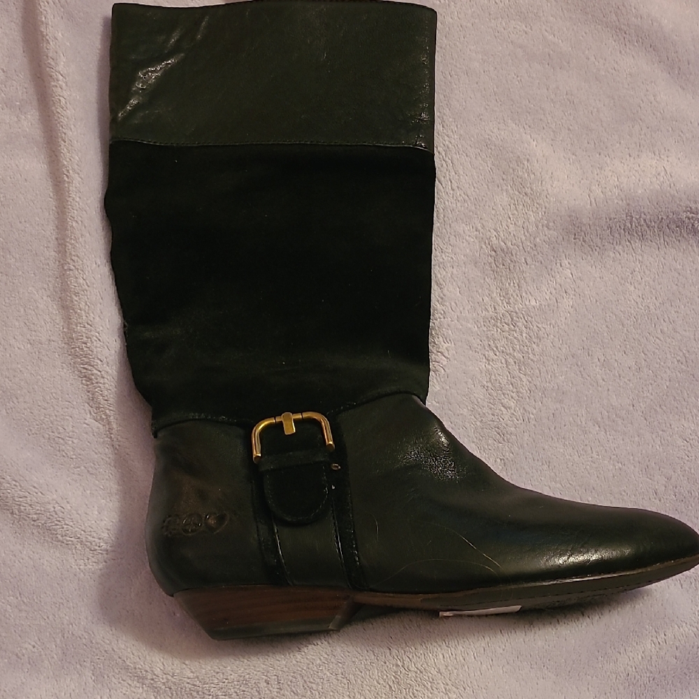 Lucky Brand Black Leather Heeled Boots